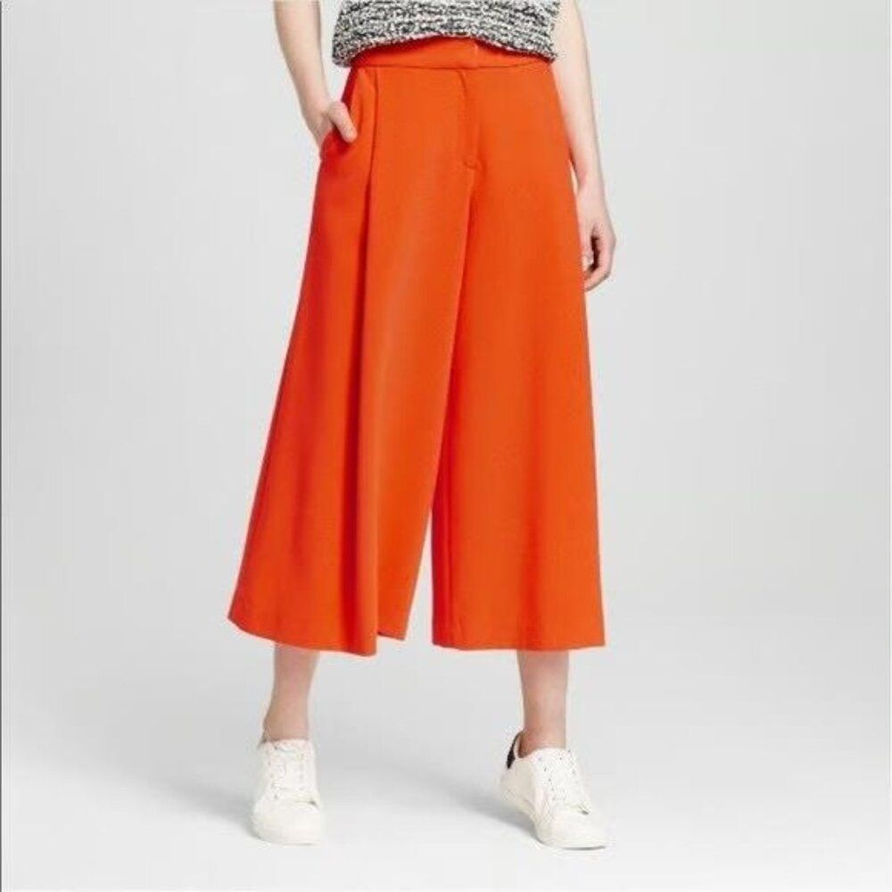 Victoria Beckham for Target Orange Pleated Culotte Pant Size 4